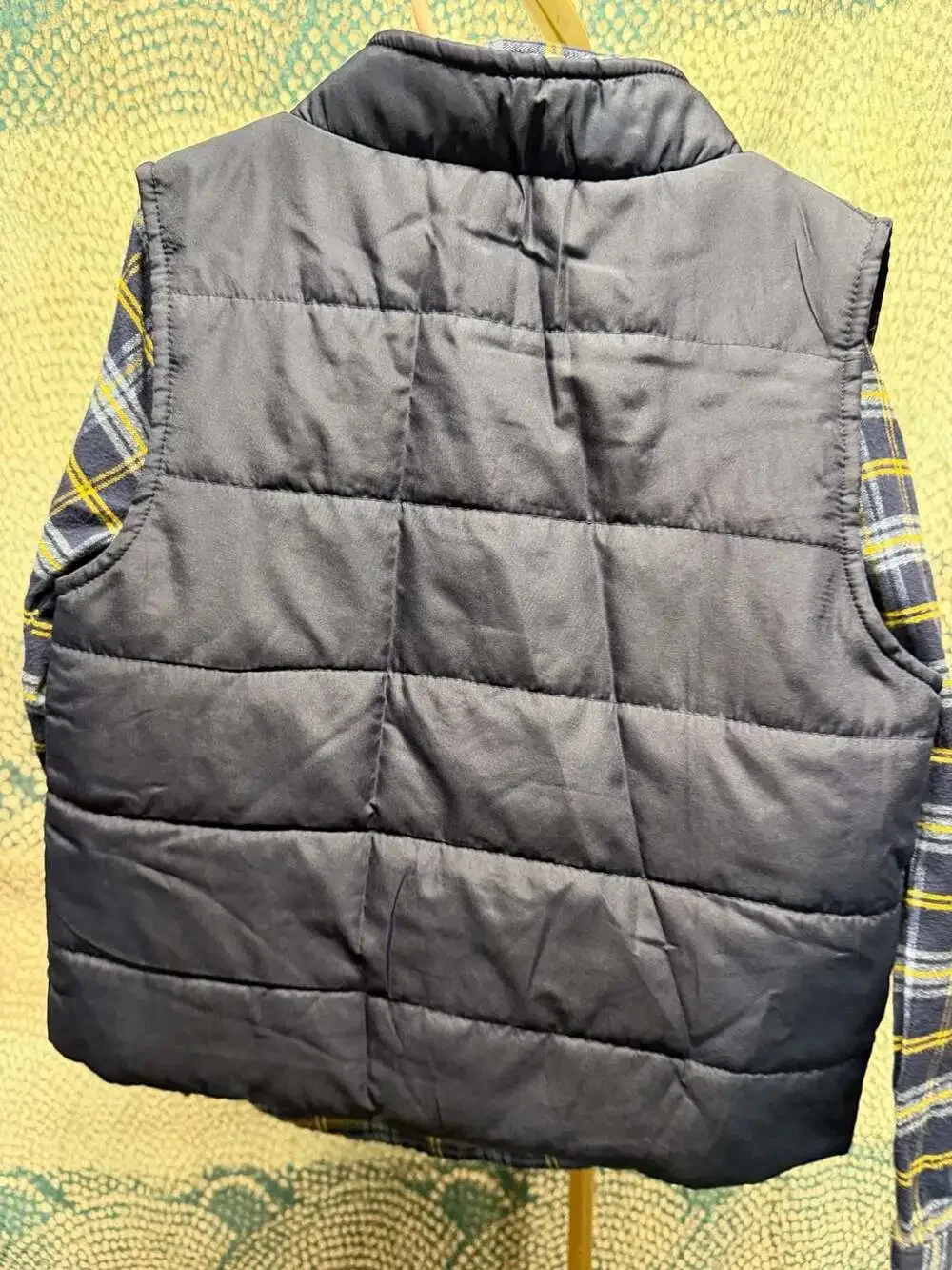 BEARPAW Boys Plaid Flannel Shirt and Quilted Vest Set